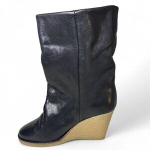 Isabel Murant Women's Totam Leather Wedge Boots Black Size EU 37 NEW